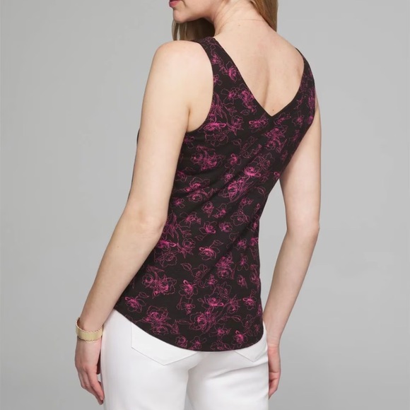 🆕 WHBM Double V-Neck Tank
Sketchy Poppy Dolce Black w/Pink flower print Size M - Picture 2 of 15